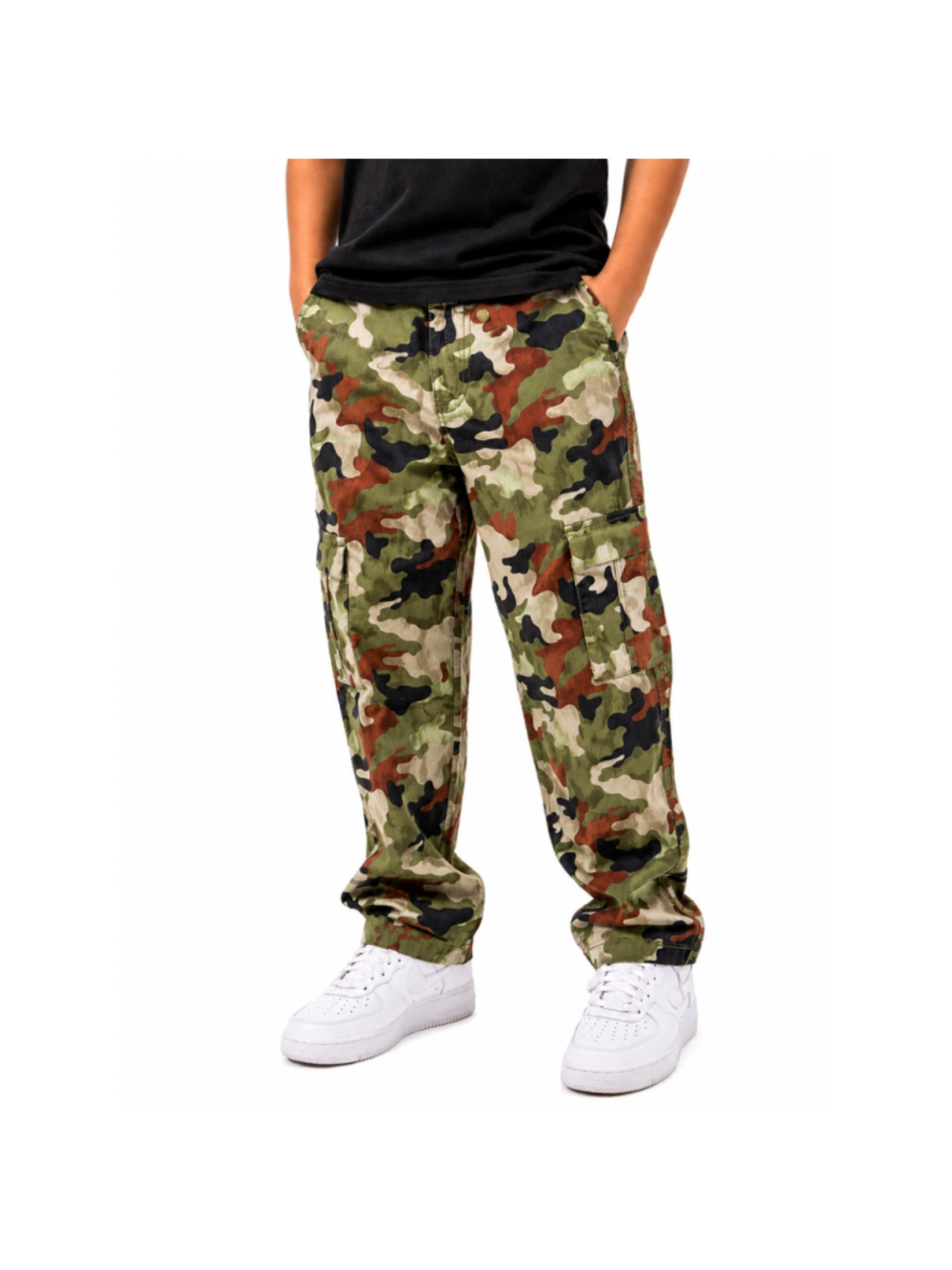 Boy's Cat & Jack Baggy Fit Camo Cargo Pants – Khaki – Size 12 Years – NWT